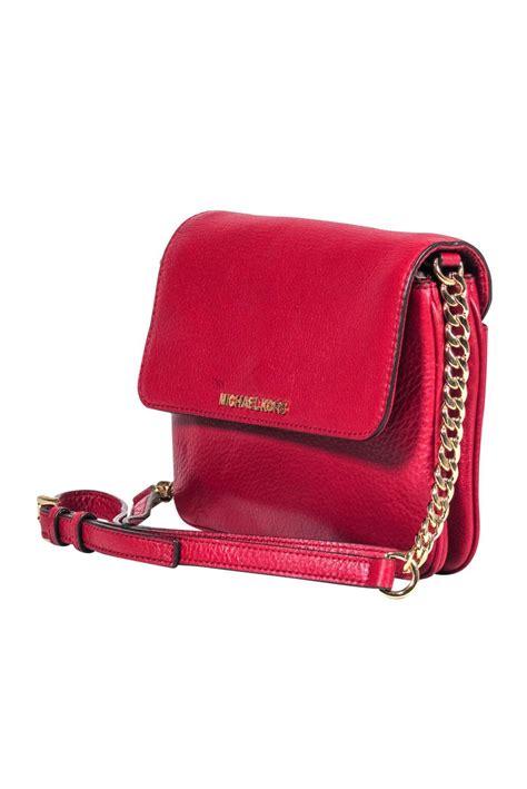 michael kors red purse with gold chain|michael kors navy shoulder purse.